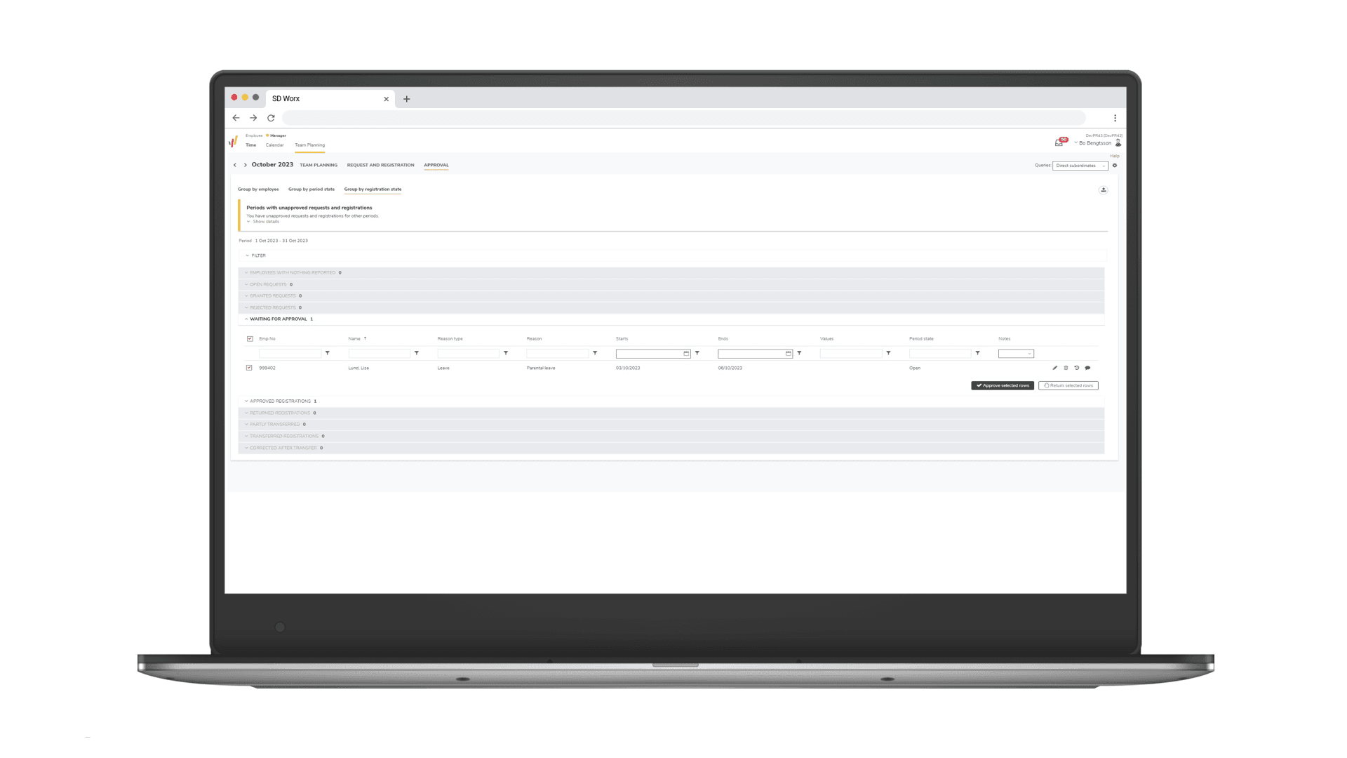 Automatiserad process och ansökan om ledighet